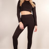 Long Sleeve Crop Top & High Waist Leggings Activewear Set