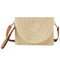 Woven Pattern Straw Clutch & Crossbody Bag
