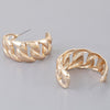 Curb Braid Chain Hoop Earrings