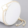 Stone Clover Box Chain Bracelet