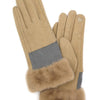Two Tone And Stitch Lines Fauxfur Smarttouchgloves