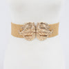 Leaf Metal Buckle Stretch Straw Belt