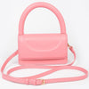 Metallic Faux Leather Top Handle Clutch