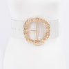 Big Vintage Round Metal Buckle Clear Plussize Belt