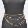 Multi Layered Metal Plus Size Chain Belt