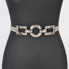 Hammered Metal Buckle Plus Size Stretch Belt