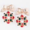Bejeweled Ribbon Ornament Earrings