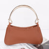 Faux Leather Metal Handle Zip Clutch