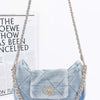 Quilted Washed Denim Crossbody Bag