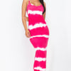 Stripe Tie-dye Printed Maxi Dress