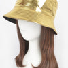 Metallic Faux Leather Bucket Hat
