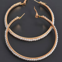 Round Shape Pearl Hoop Earrings