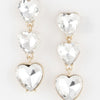 Triple Heart Drop Earrings