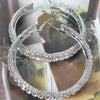 Multi Rhinestone 60mm Hoop Earrings