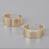 Metal Ribbed Hoop Earrings