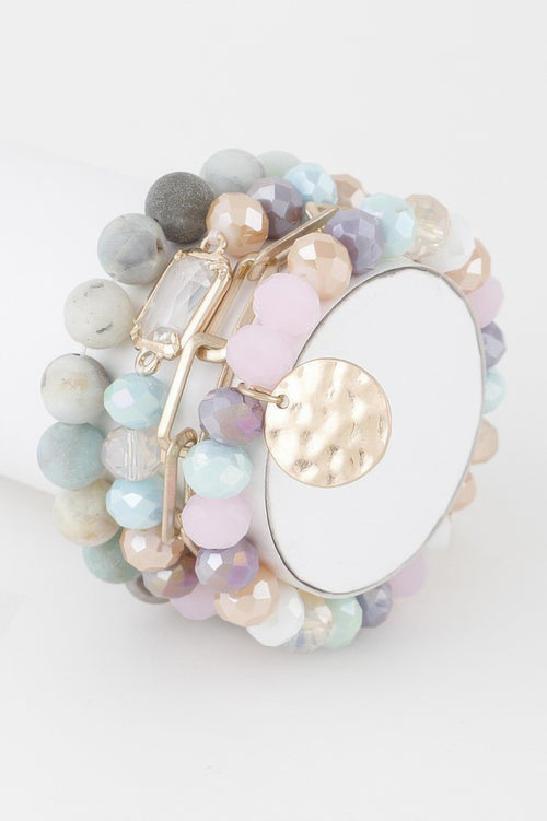 Multi Stone Crystal Beaded Bracelet