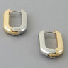 Two Toned Link Chain Hoop Earrings