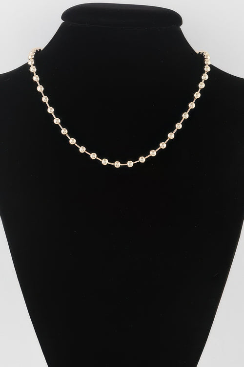 Metal Ball Beaded Short Necklace