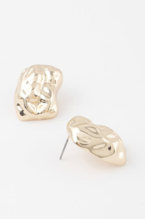 Chunky Textured Dish Stud Earrings