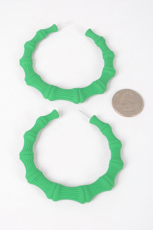 Color Paint Bamboo Shape Earring