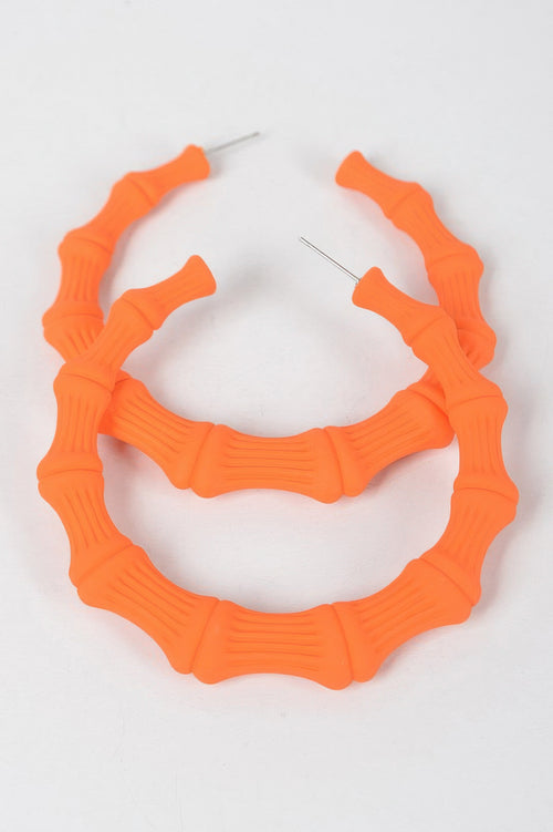 Color Paint Bamboo Shape Earring