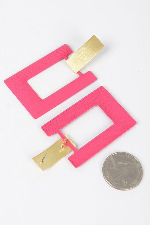 Rectangle Shape Drop Earring
