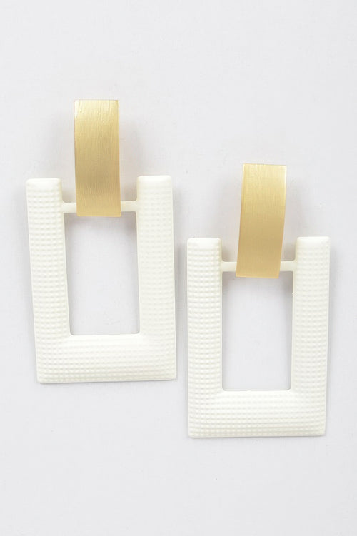 Rectangle Shape Drop Earring