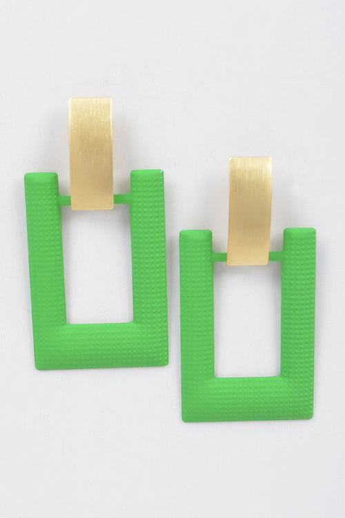 Rectangle Shape Drop Earring