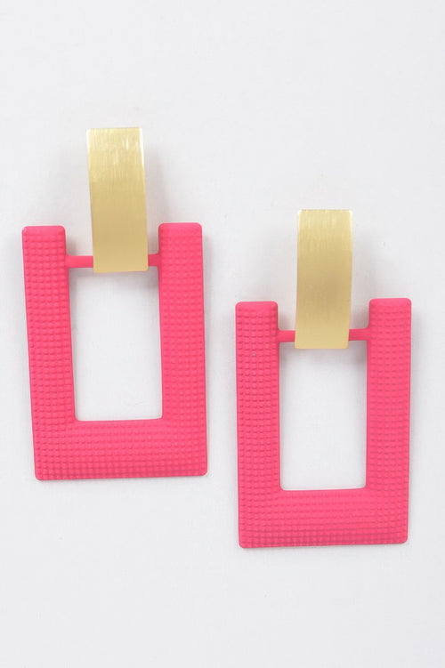 Rectangle Shape Drop Earring