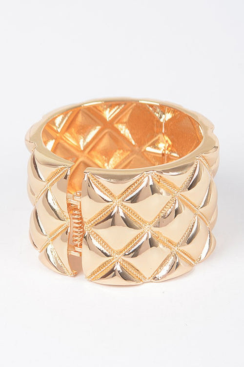 Metal Diagonal Shape Cuff Bracelet