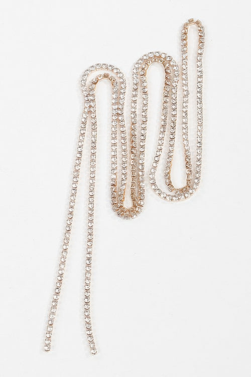 Ultra Long Rhinestone Drop Necklace