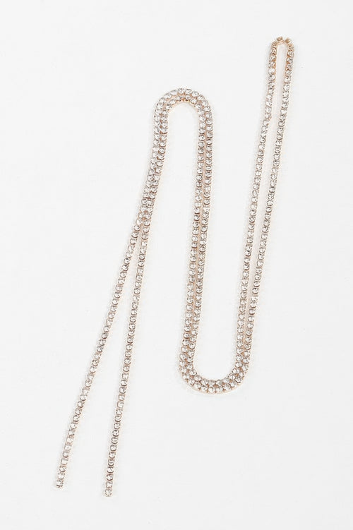 Ultra Long Rhinestone Drop Necklace