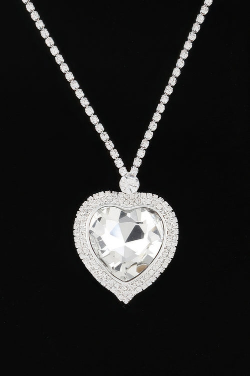 Jeweled Crystal Heart Necklace