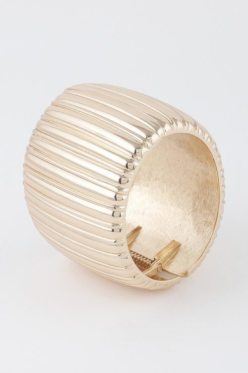 Wide Ribbed Cuff Bracelet