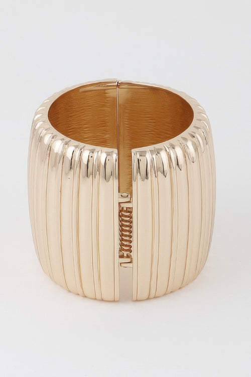 Wide Ribbed Cuff Bracelet