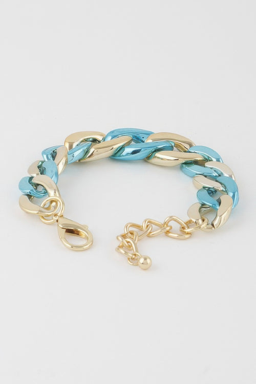 Two Toned Twisted Chain Bracelet