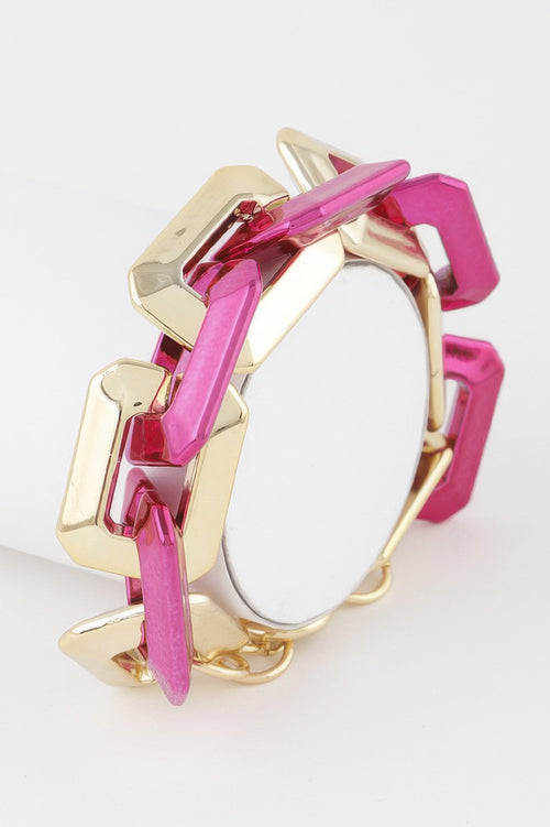 Two Toned Link Chain Bracelet