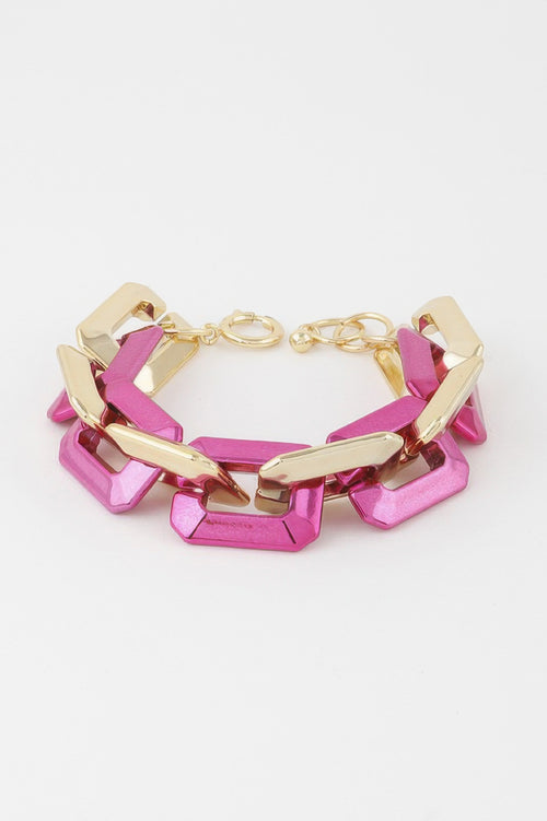 Two Toned Link Chain Bracelet