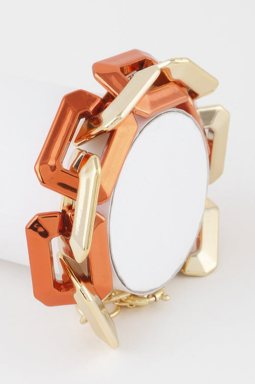 Two Toned Link Chain Bracelet