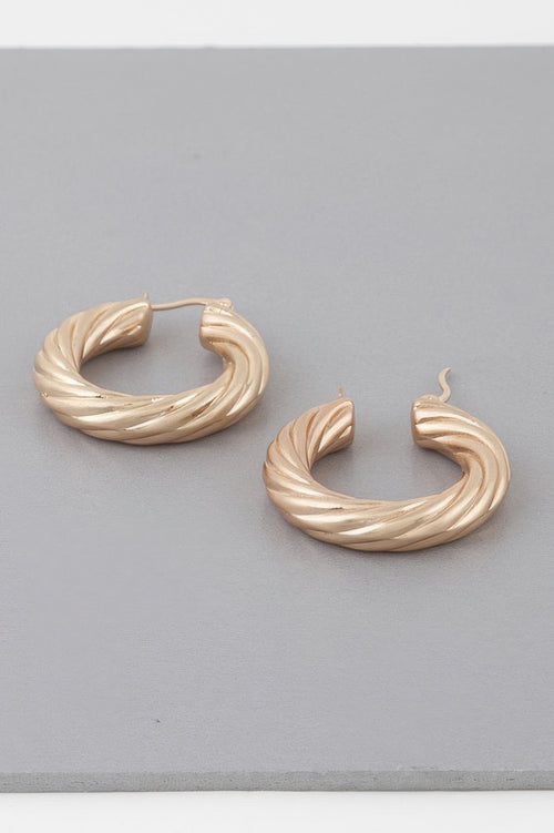 Bulky Twisted Hoop Earrings