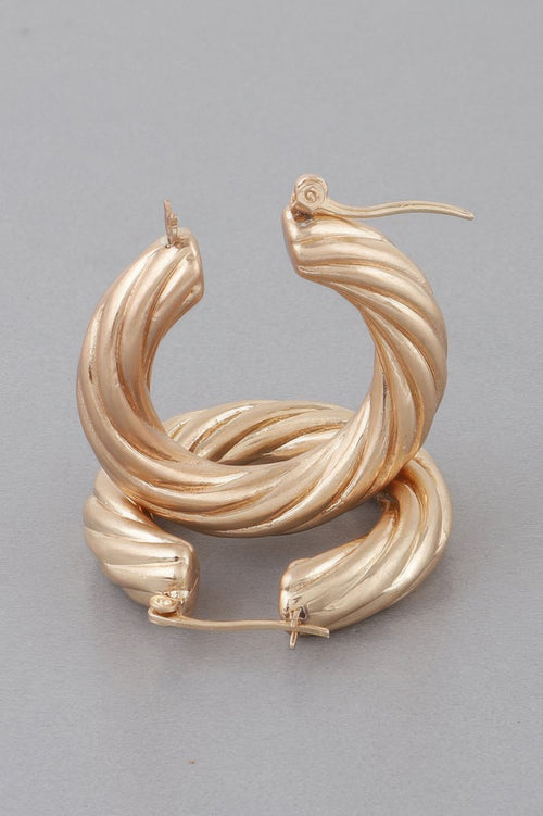 Bulky Twisted Hoop Earrings