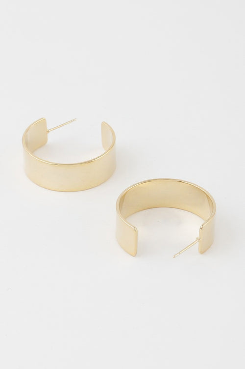 Shiny Flat Hoop Earrings