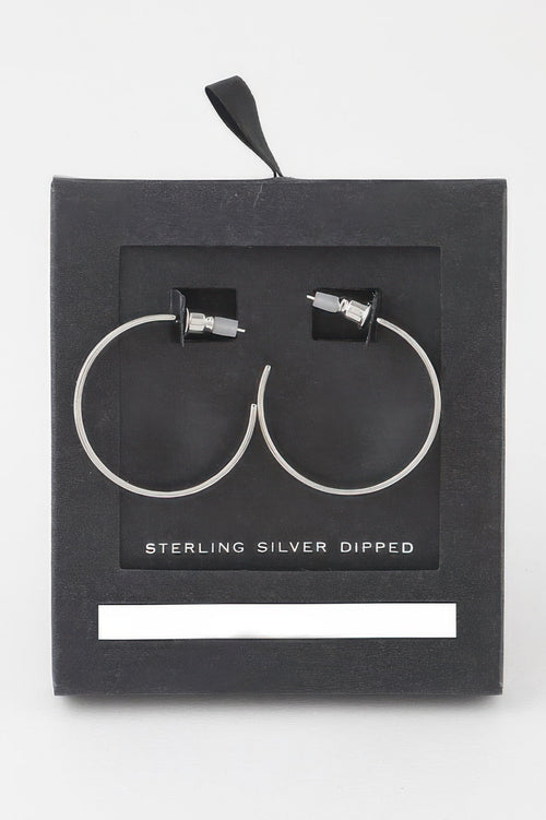 Shiny Flat Hoop Earrings