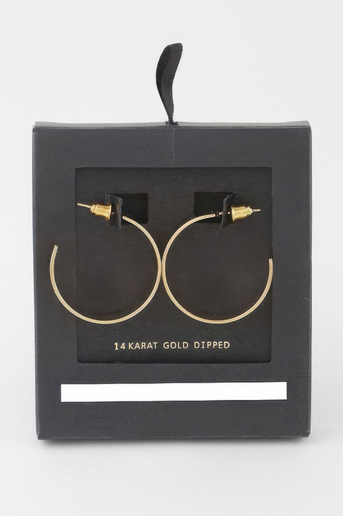 Shiny Flat Hoop Earrings