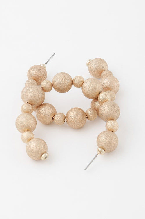 Glitter Beaded Hoop Earrings