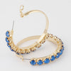 Half Jeweled Hoop Earrings