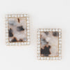 Rhinestone Framed Marble Earrings