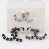 Crystal Bead Hoop Earrings Set