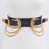 Multi Metal Chain Layered Stretch Belt