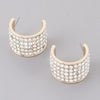 Rhinestone Embedded Huggie Earrings